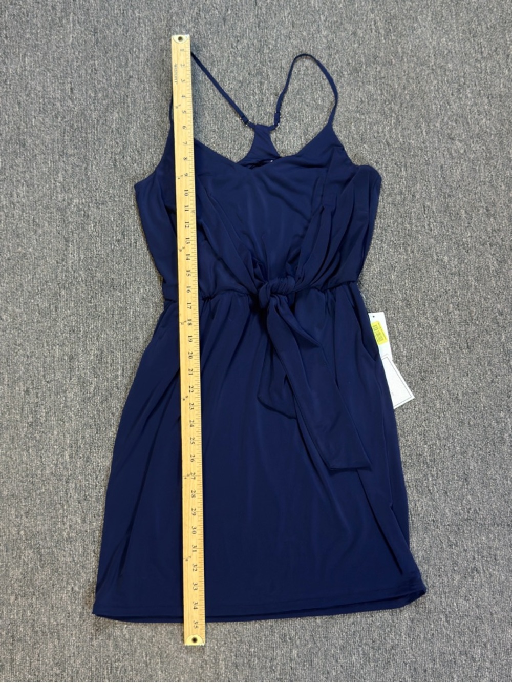 1. State Navy Midi Dress with Tie Waist Size Small Elegant Party Cocktail NEW - Picture 12 of 16